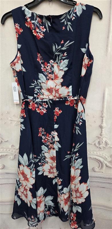 NWT Studio One 10 Floral Sleeveless Tank Dress Blue Red 126360