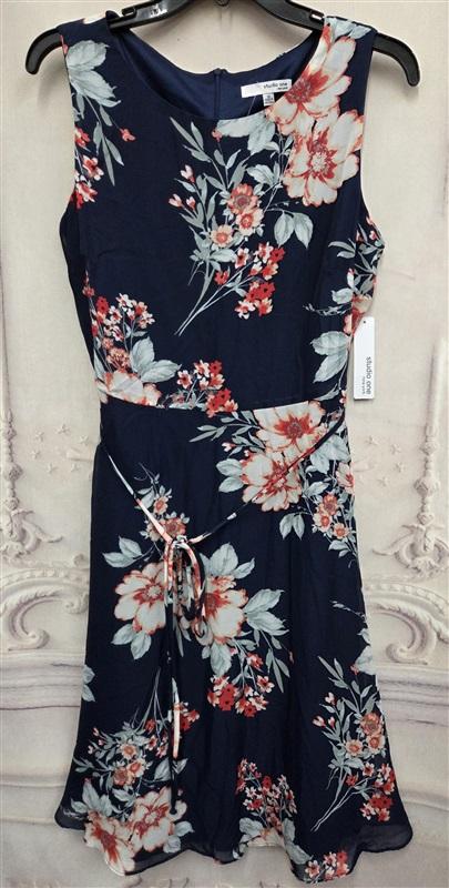 NWT Studio One 10 Floral Sleeveless Tank Dress Blue Red 126360