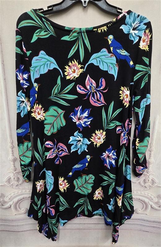 NWOT Philosophy Swing Tunic Tropical Bird Flower Top 126370