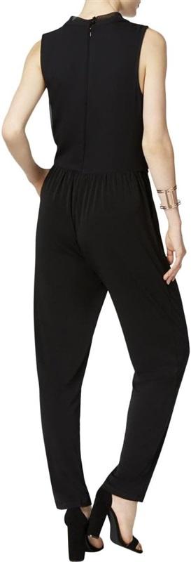 NWPT Bar III M Drapey Sleeveless Jumpsuit V Neck Black 126371