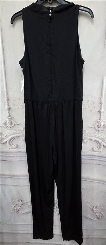 NWPT Bar III M Drapey Sleeveless Jumpsuit V Neck Black 126371