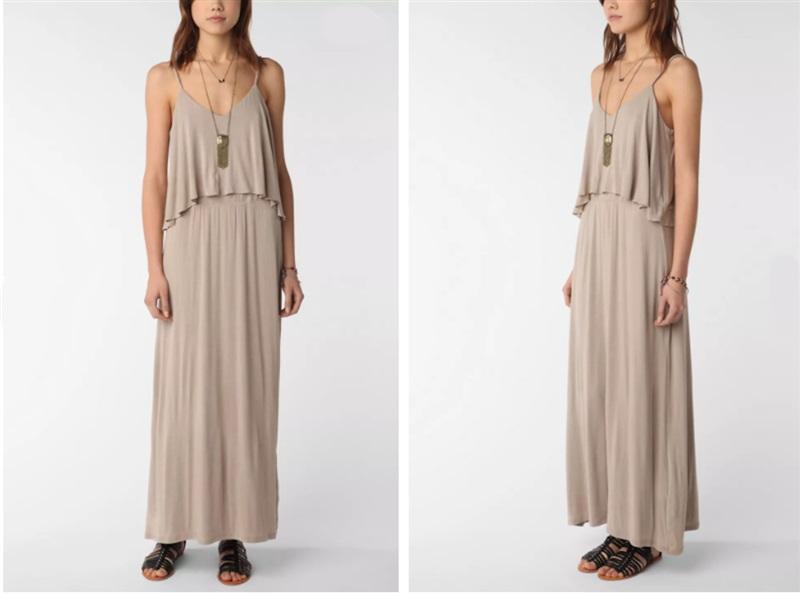 NWOT Matty M Large Layered Knit Maxi Dress Flounce Gray 126382