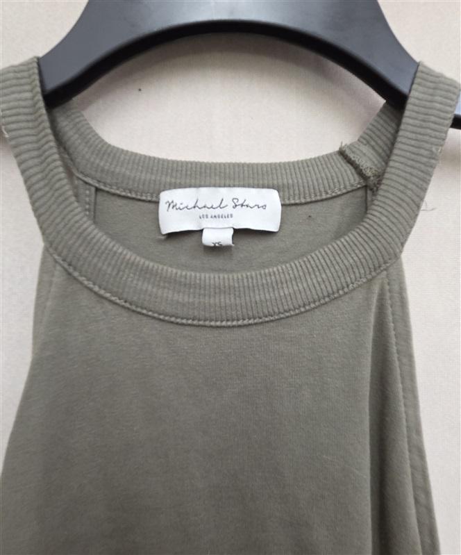 NWOT Michael Stars XS Vivian Halter Racerback Tank Midi Dress 1072 Green 126386