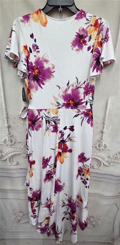 NWT Fortune & Ivy M Floral Hi Low Wrap Dress White Pink 126393