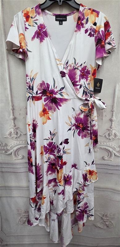 NWT Fortune & Ivy M Floral Hi Low Wrap Dress White Pink 126393
