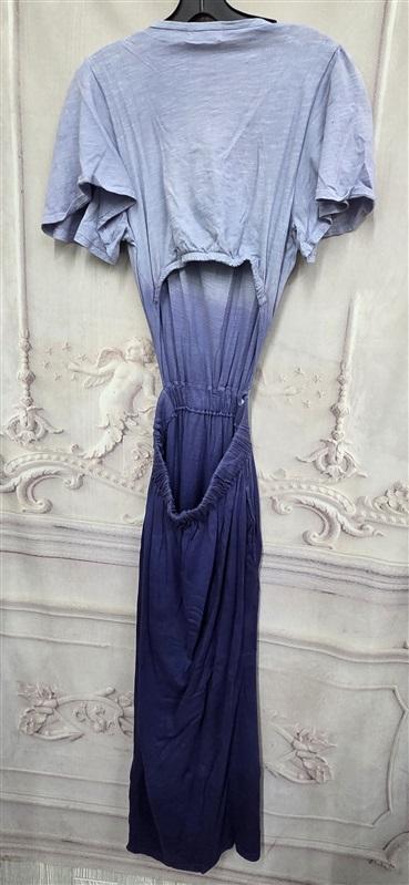 NWT Anthropologie T.LA SM Boho Blue Ombre Open Back Pocketed Midi Dress 126395