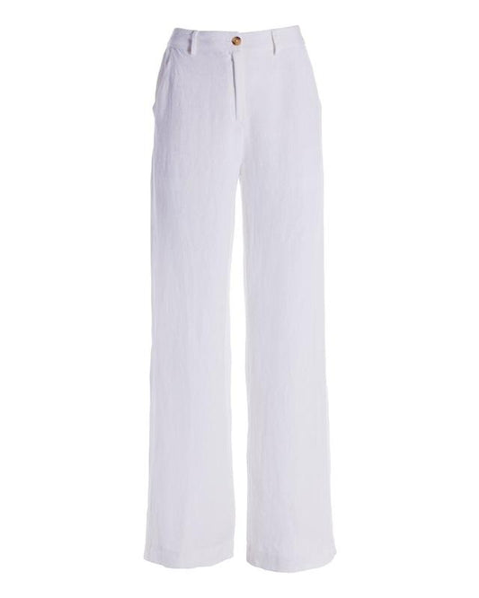 NWOT Boston Proper 4 Linen Wide Leg Pants Slit Hem White 126422