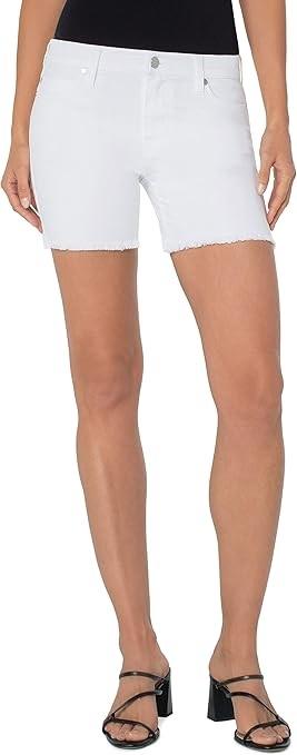 NWT Liverpool 8 29 Vickie Raw Hem White Denim Jean Shorts 126431