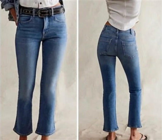 NWT We The Free 25 Low Maintenance Mid Rise Crop Boot Jeans Blue 126432