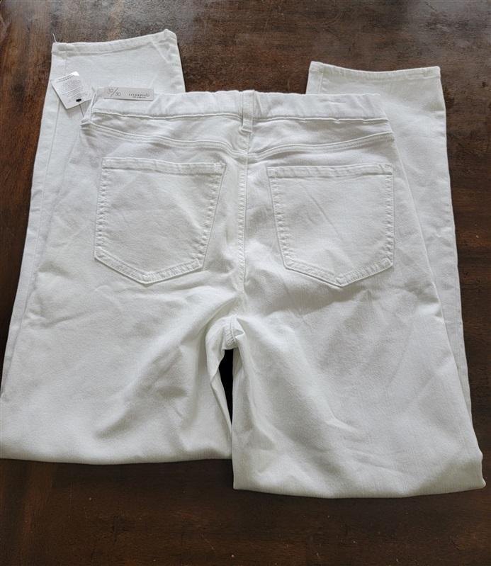 NWT Liverpool 10 30 Gia Glider Ankle Skinny Slim Pull On Jeans White 126436