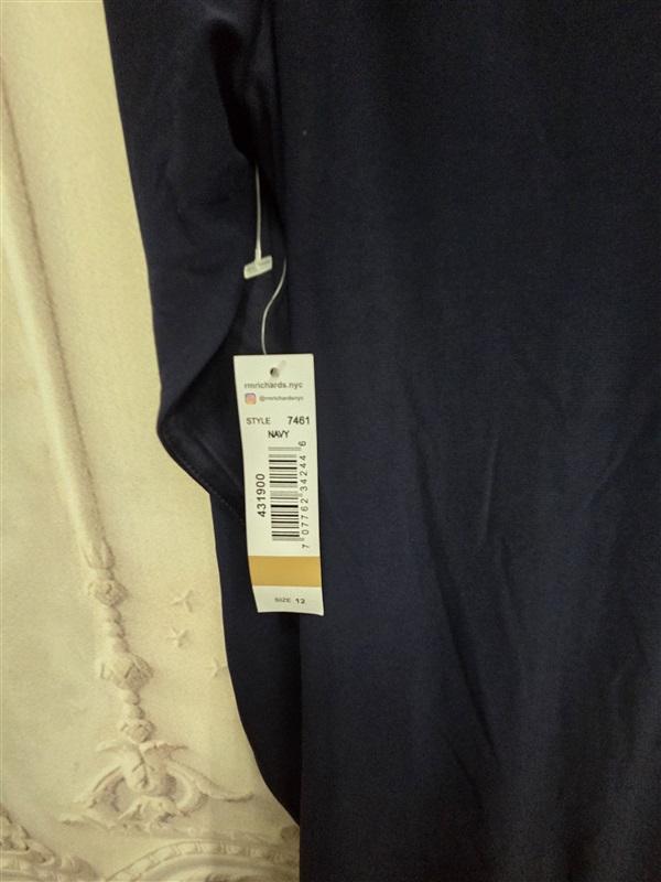 NWT R&M Richards 12 Drape Sleeve 7461 Short Dress Cocktail Blue 126438