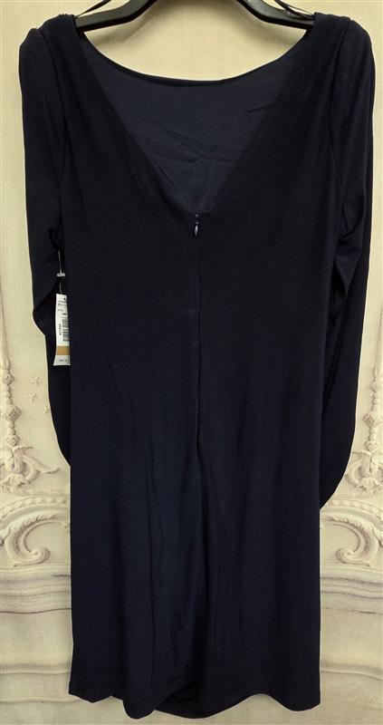 NWT R&M Richards 12 Drape Sleeve 7461 Short Dress Cocktail Blue 126438