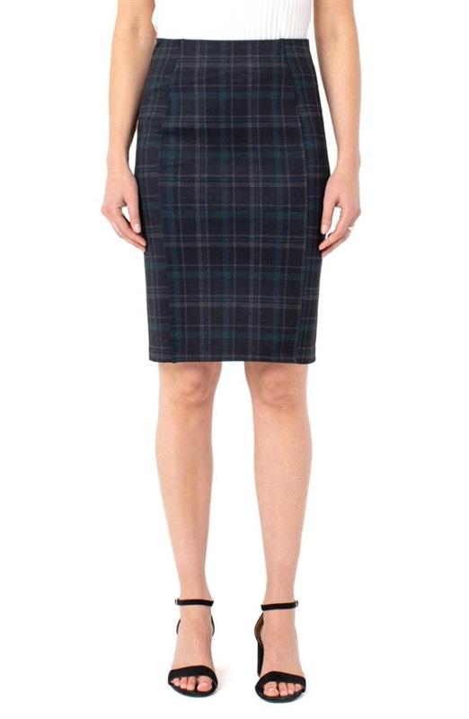 NWT Liverpool 14W Reese Hi-Rise Pencil Skirt Black Evergreen 126444