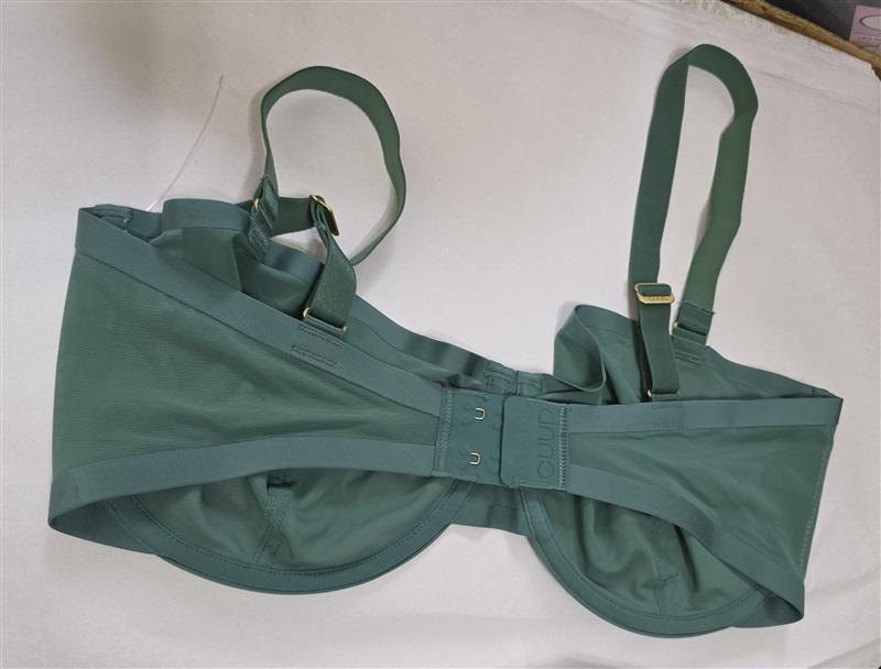 NWOT CUUP 34F The Balconette Mesh Green Sheer Underwire Bra 126054