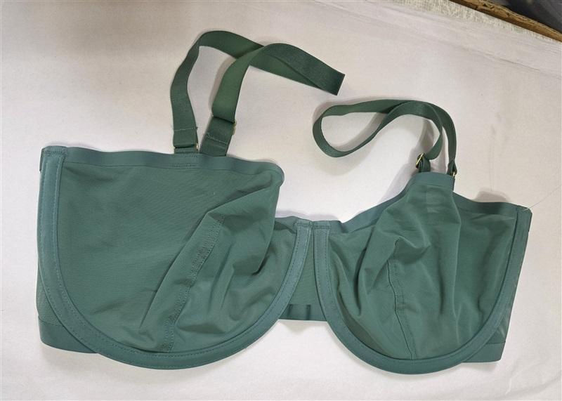 NWOT CUUP 34F The Balconette Mesh Green Sheer Underwire Bra 126054