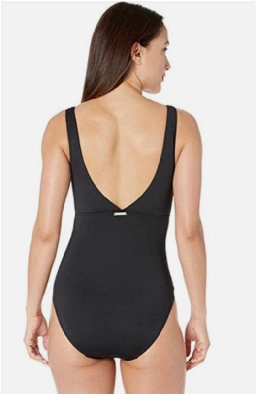 NWT Ralph Lauren 16 Beach Club Solids Cut Out Wrap 1PC Swimsuit 126450