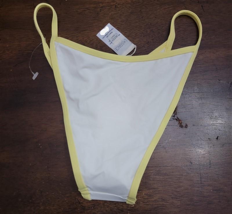 NWOTD L*Space M Foley Bitsy Bikini Bottom White Yellow 126457