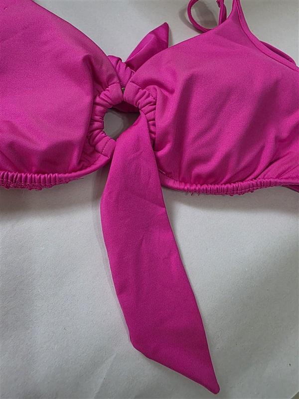 NWOT Seafolly SZ 6 USA Active Ring Front Bralette Bikini Top-Ultra Pink 126469