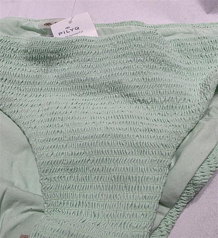 NWT Pilyq PQ Azura S Smocked Tab FULL Bikini Bottoms Mint Green 126473