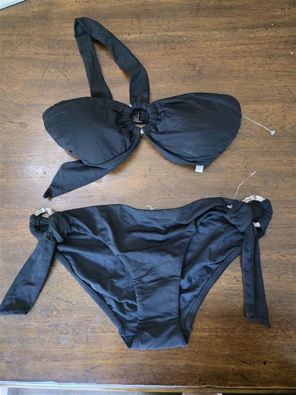 NWOT Seafolly Unterteil 4 USA Black Ring Top & Bikini Swim Bottom 126475
