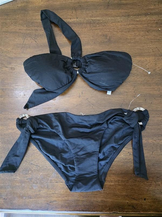 NWOT Seafolly Unterteil 4 USA Black Ring Top & Bikini Swim Bottom 126475