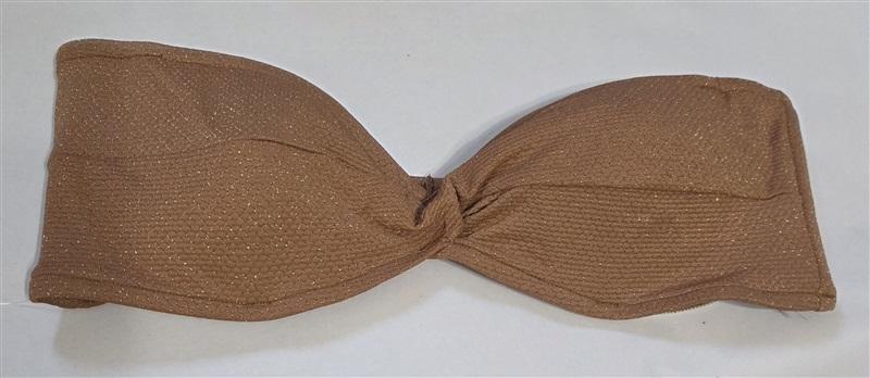 NWOT Seafolly 6 US Stardust Twist Bandeau Bikini Top Brown 126476