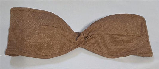 NWOT Seafolly 6 US Stardust Twist Bandeau Bikini Top Brown 126476