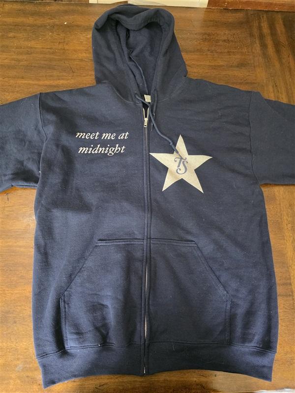 NWOT Taylor Swift Meet Me at Midnight Era Tour Blue Zip Hoodie 126486