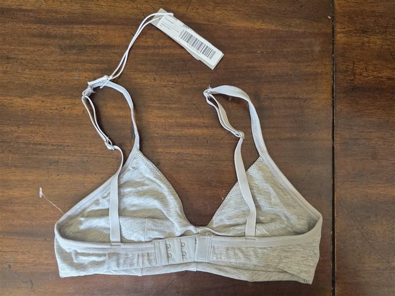 NWT Everlane The Bralette XS Heather Gray Scoop Bra Wireless Intimates 123881