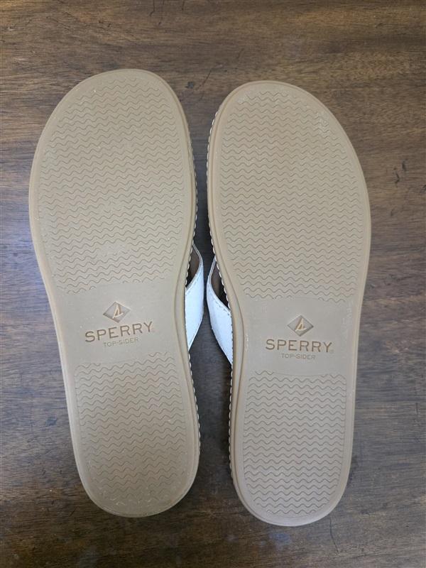 NWT Sperry Top Sider 6.5 Waveside PW Thong Flip Flops Ivory 126504