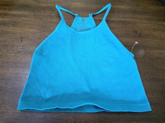 NWOT FP Free People Movement M/L Cropped Tank Teal Ribbed 126525