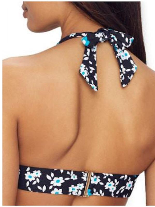 NWT Anne Cole Beautiful Bunches L Floral V-Neck Triangle Bikini Swim Top 126537