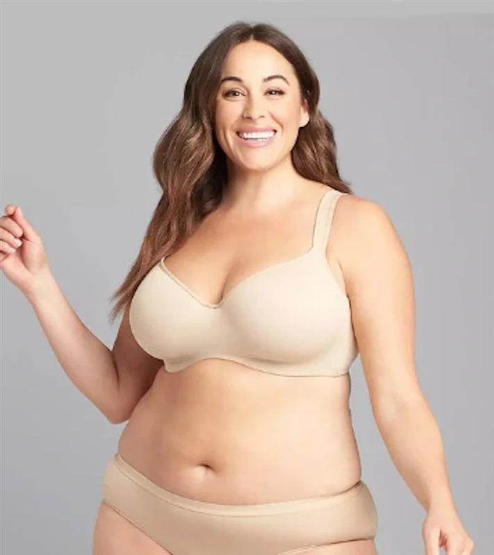 NWOTD Cacique 48DD Smooth Lightly Lined Balconette Bra Beige 126542
