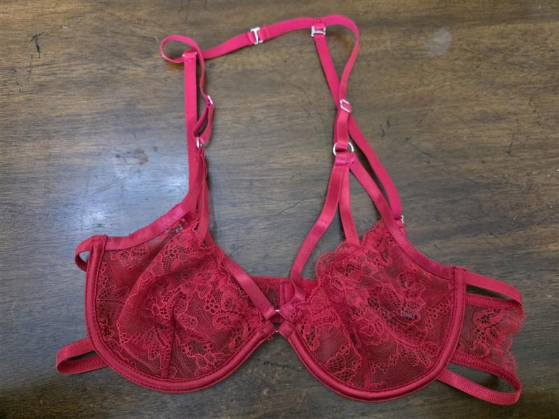 NWT Oh La La Cheri S/M Alix Bra Red Lace Strappy 126565