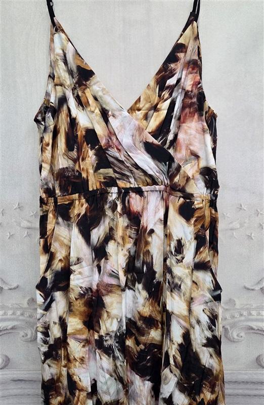 NWOT Young Fabulous Broke XL Surplice Kaleidoscope Tie Dye Maxi Dress 126582