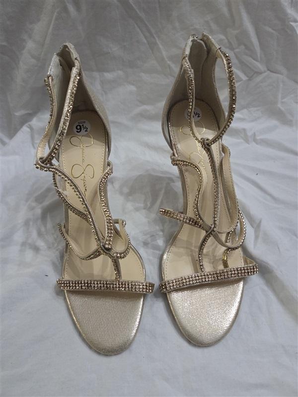 NWOT Jessica Simpson 9.5 Sidra Rhinestone Heeled Sandals 126606