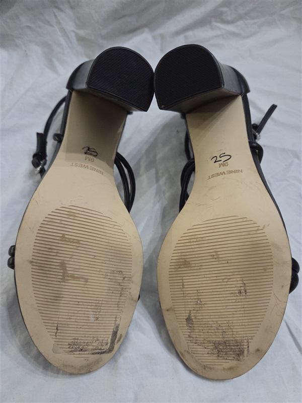 NWOTD Nine West 9 Maer Heeled Sandals Black Strappy 126612