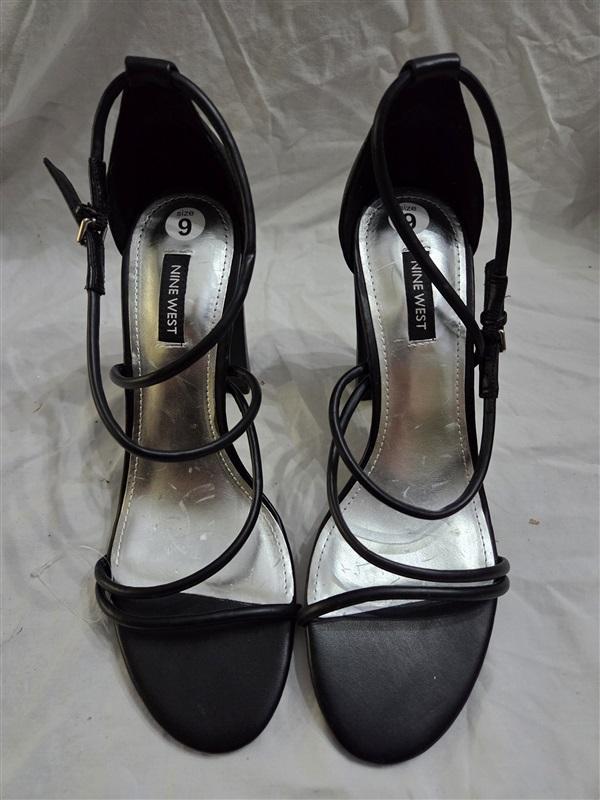 NWOTD Nine West 9 Maer Heeled Sandals Black Strappy 126612