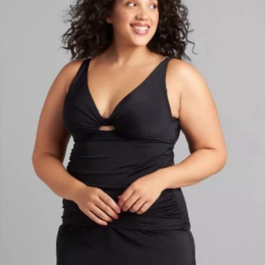 NWOT Cacique 44D Keyhole Bow Underwire Swim Tankini 126633