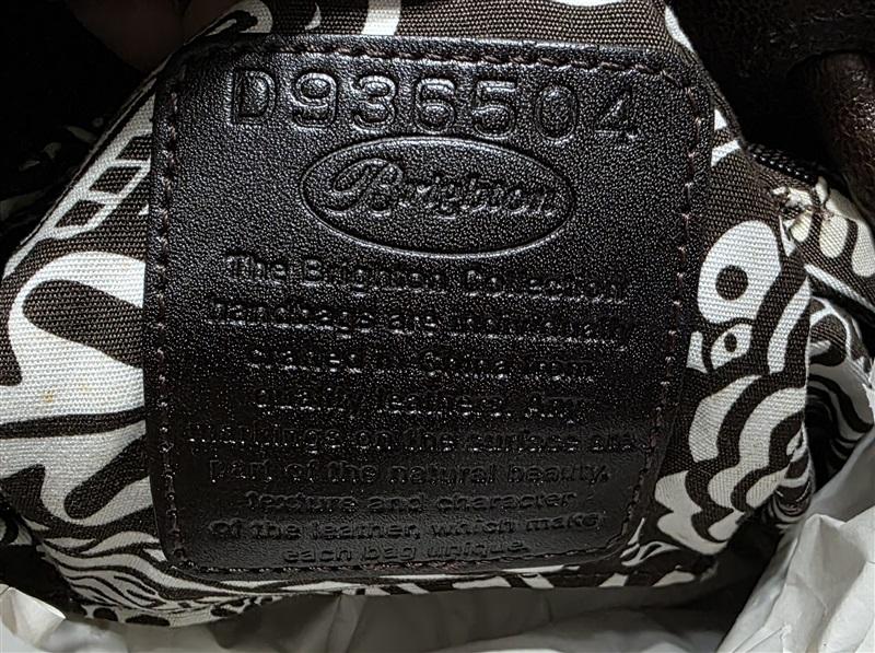 Vintage Brighton Beige Canvas & Leather Bag Satchel Purse 126657