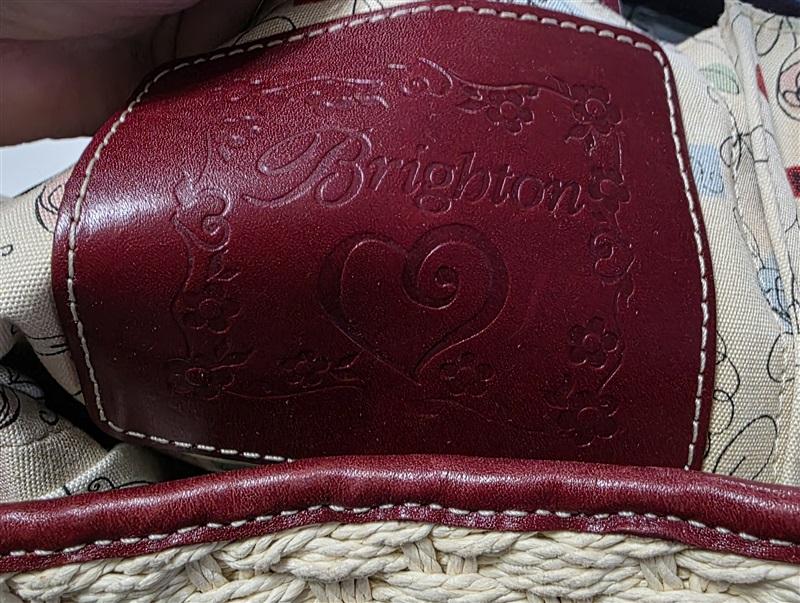 Vintage Brighton Woven Straw & Leather Bag Satchel Purse 126658