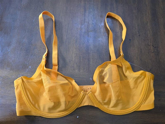 NWOT CUUP 30H The Plunge Mesh Yellow Sheer Underwire Bra 126674