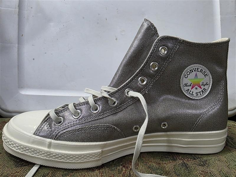 NWOT Converse M 12 W 14 Chuck 70 Pride Silver White Hi Top Tennis Shoes 126676