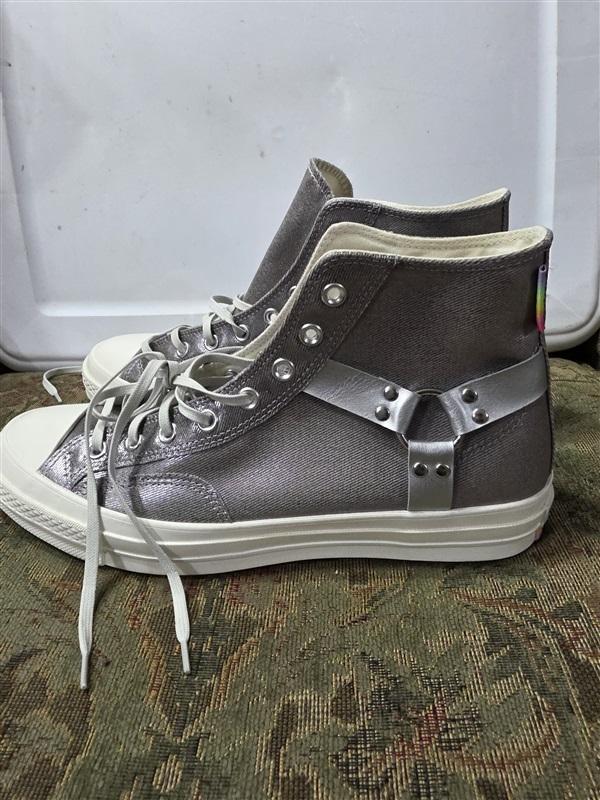 NWOT Converse M 12 W 14 Chuck 70 Pride Silver White Hi Top Tennis Shoes 126676