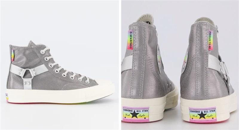 NWOT Converse M 12 W 14 Chuck 70 Pride Silver White Hi Top Tennis Shoes 126676