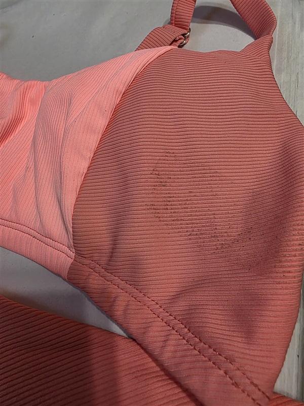 NWOT Peixoto L Jojo Top & Issa Hipster Ribbed Swim Bottom Flamingo Pink 126703