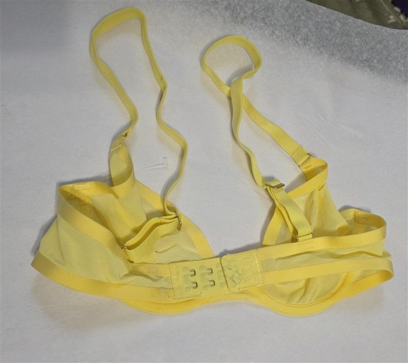 NWOT CUUP 30B The Plunge Mesh Yellow Sheer Underwire Bra 126734