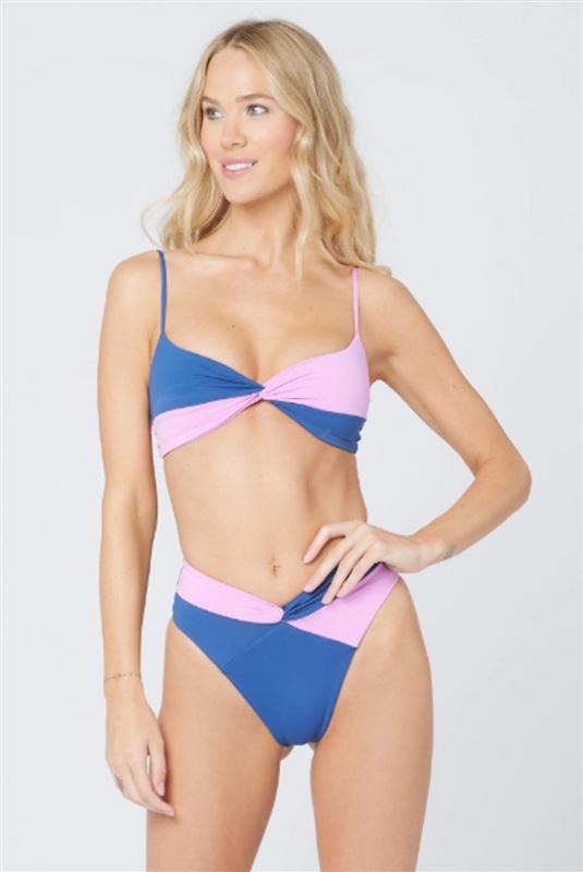 NWT L*Space Ringo L BLue Purple Bikini Swim Top & Bottom 126735