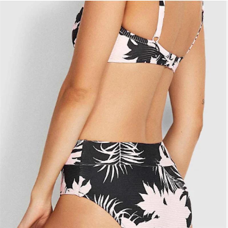 NWOT Seafolly 8 USA Wild Tropics Yellow white Bandeau 126754