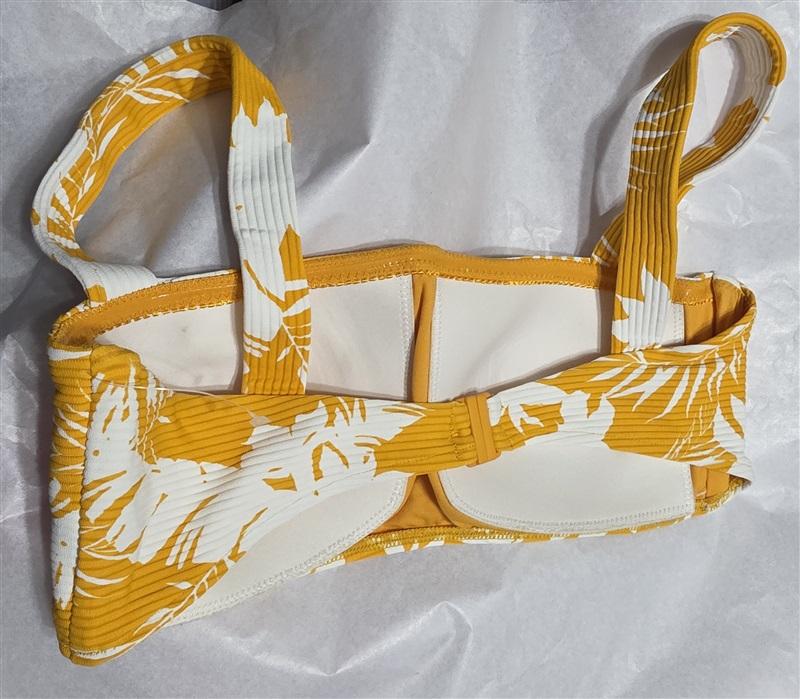 NWOT Seafolly 8 USA Wild Tropics Yellow white Bandeau 126754